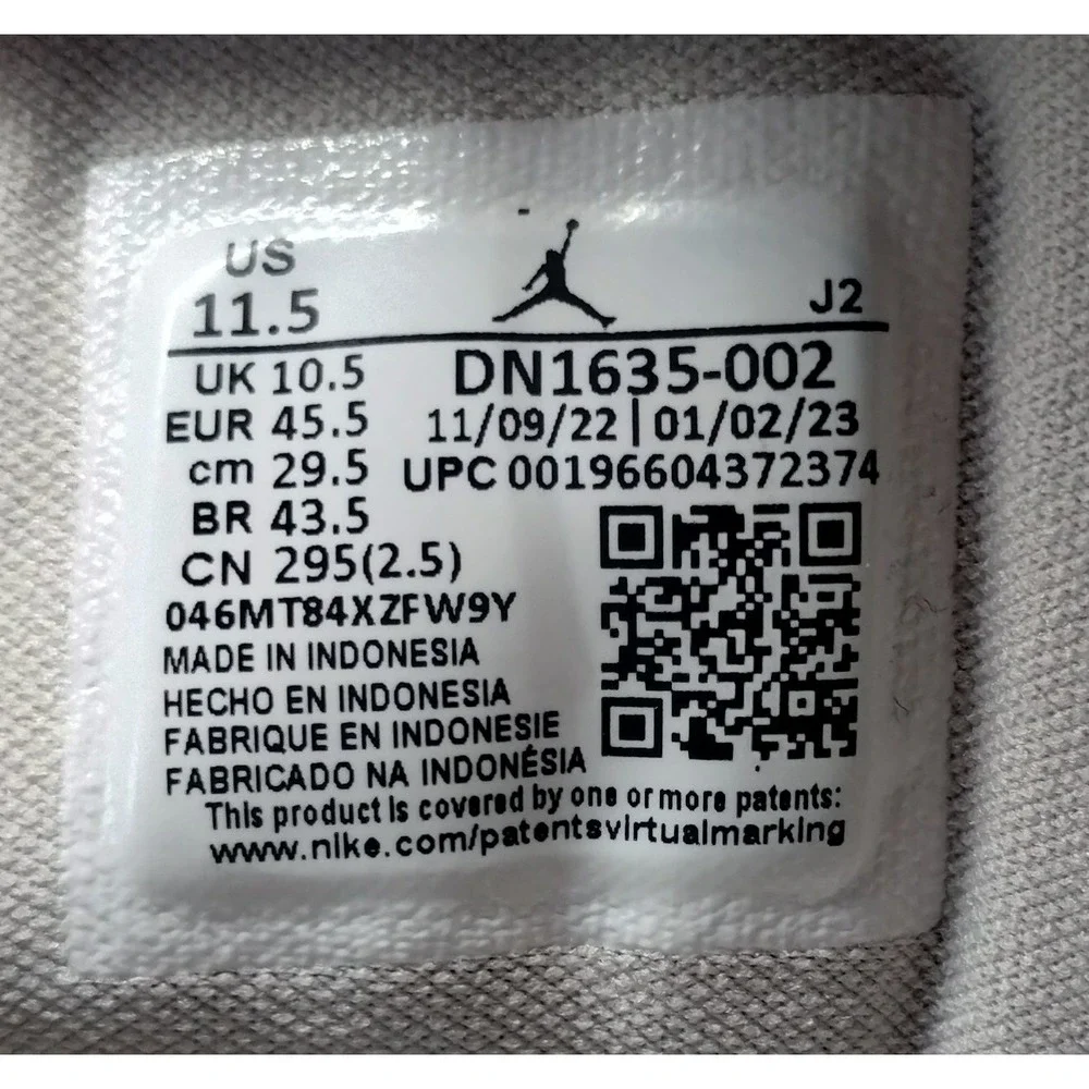 Jordan 1 Low SE Craft‎ Inside Out Tech Grey Mens 11.5 Athleisure Casual Shoes